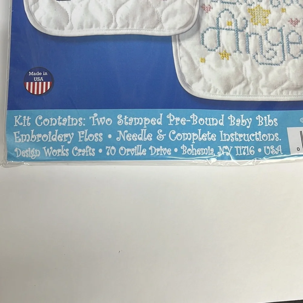 Tobin 2 bib kit set. Angel with bear kit. 1688